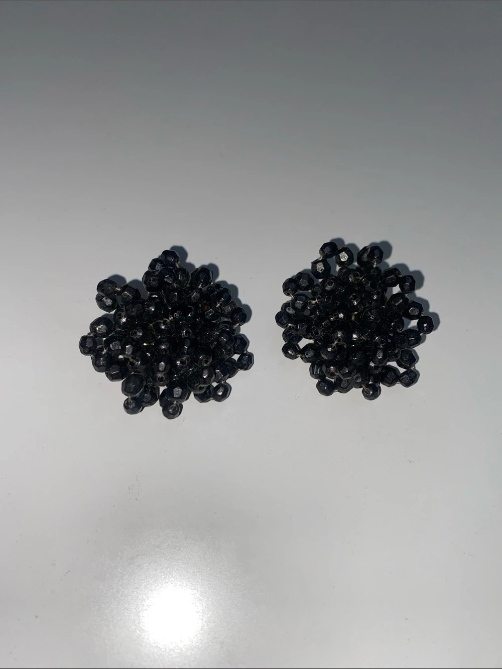 Vintage Black Clip On Earrings